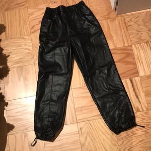 Zara size small vegan leather joggers